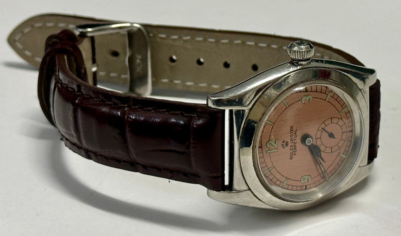 ROLEX OYSTER PERPETUAL Vintage circa 1937 Wristwatch w/ Bubbleback Case - $20K APR Value w/ CoA! APR 57
