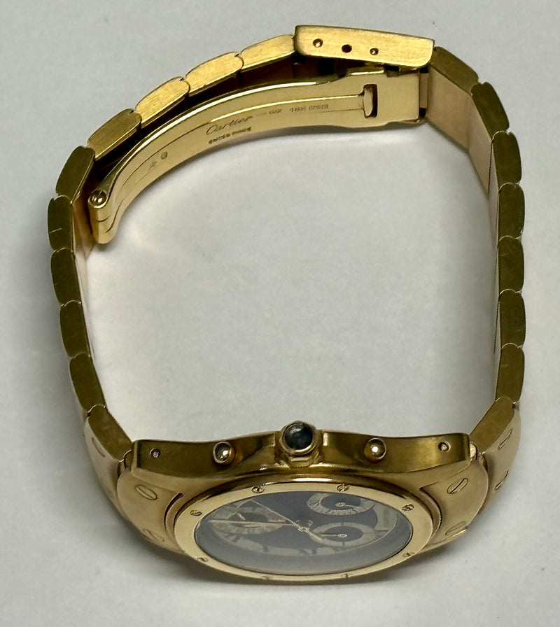 CARTIER Santos 18K Yellow Gold Chronograph Quartz Watch - $60K APR Value w/ CoA! APR 57