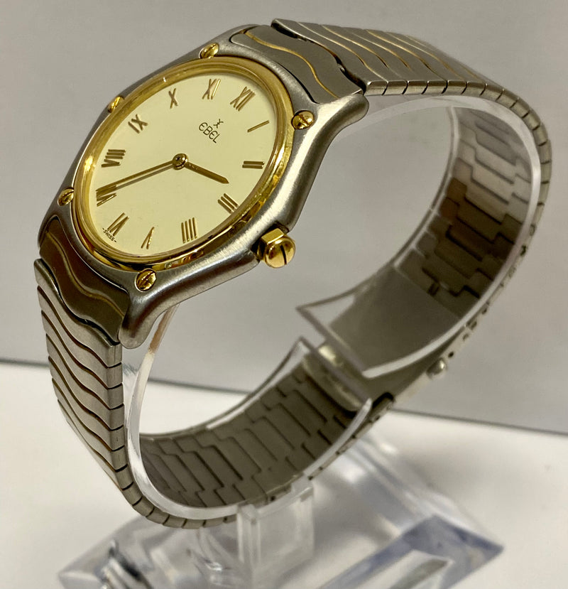 Mans Very Beautiful Ebel Watch 18k G Gold Bezel And Style Numbers- $7K APR w COA APR57