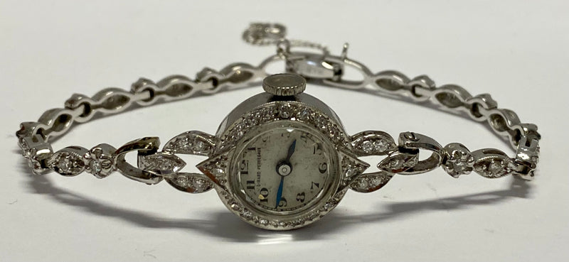 Girard-Perregaux Ladies Vintage 1920s Platinum Watch 48 Diamonds- $20K APR w COA APR 57