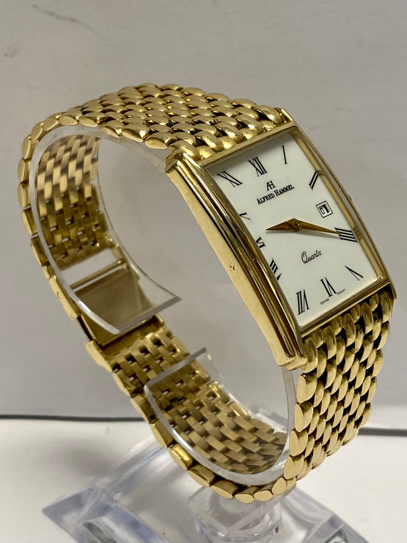 ALFRED HAMMEL Solid Yellow Gold w/ Date Feature Unisex Watch - $20K APR w/ COA!! APR57