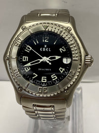 EBEL Discovery Date SS Rotating Bezel & Waterproof Unisex Watch- $7K APR w/ COA! APR57