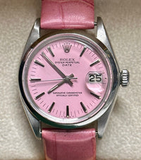 ROLEX Mens Full Size Perpetual Vintage Date in SS Pink Dial-$20K APR Value w/ CoA APR 57