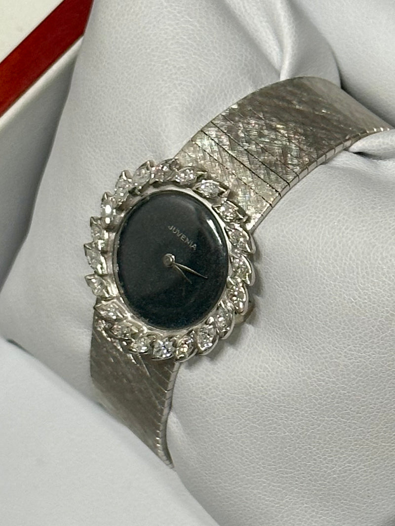 JUVENIA Vintage 1960s White Gold w/ 20 Diamonds Mechanical Watch-$40K APR w/ COA APR57
