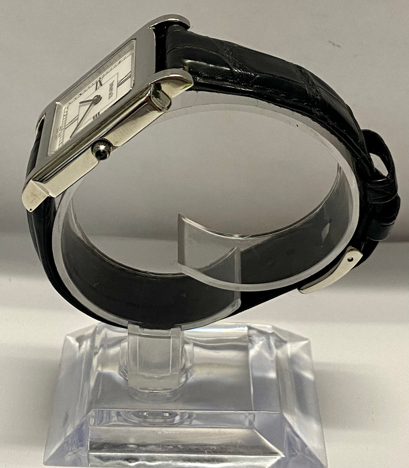 TIFFANY & CO. Beautiful Square Stainless Steel Quartz Wristwatch on Original Black Strap - $3K VALUE APR 57