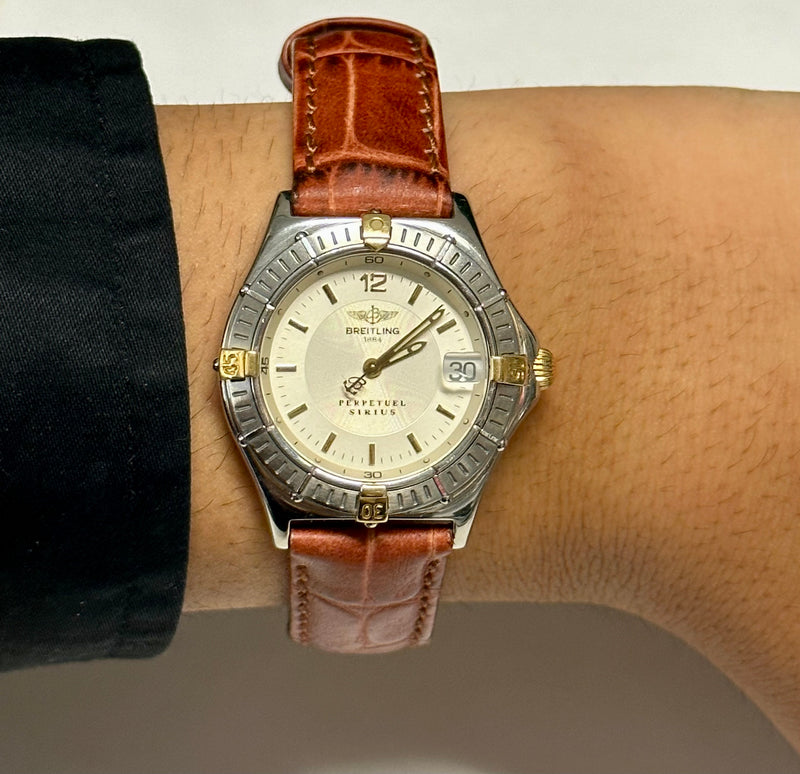 BREITLING 1884 Perpetuel Sirius Wristwatch in Gold/Steel w/ Date Feature!  - $6K Appraisal Value! ✓ APR57