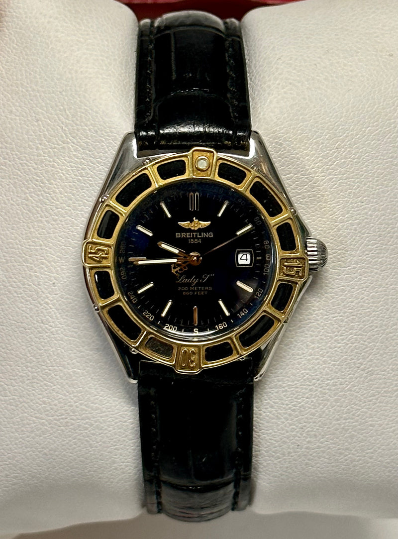 BREITLING Lady J 18K Yellow Gold & Stainless Steel w/ Date Feature - Extremely Rare Model! - $10K Appraisal Value! ✓ APR57