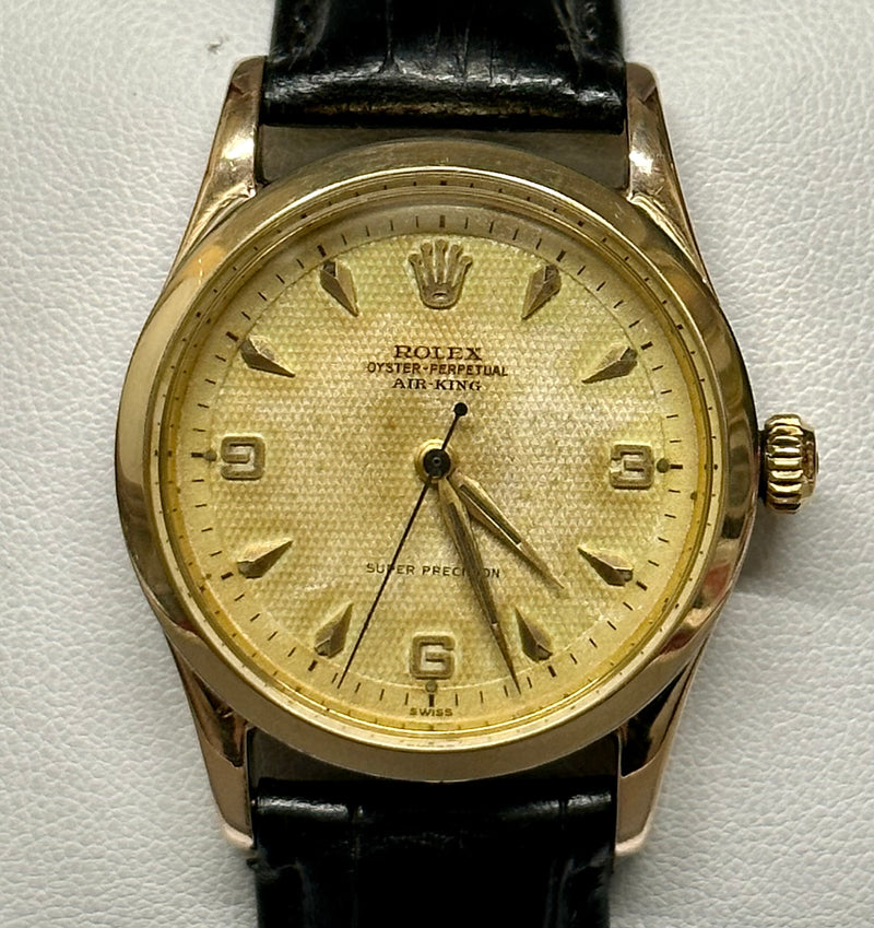 ROLEX Air King Oyster Perpetual Vintage 1957s Solid Gold Watch - $20K APR w/ COA APR57