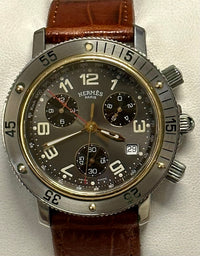 HERMES Chronograph Limited Edition SS W/ 18K Gold Men's Watch - $15K APR w/ COA! APR57