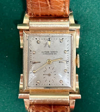 ULYSSE NARDIN Solid Yellow Gold Rectangle Mechanical Wristwatch - $15K VALUE APR 57