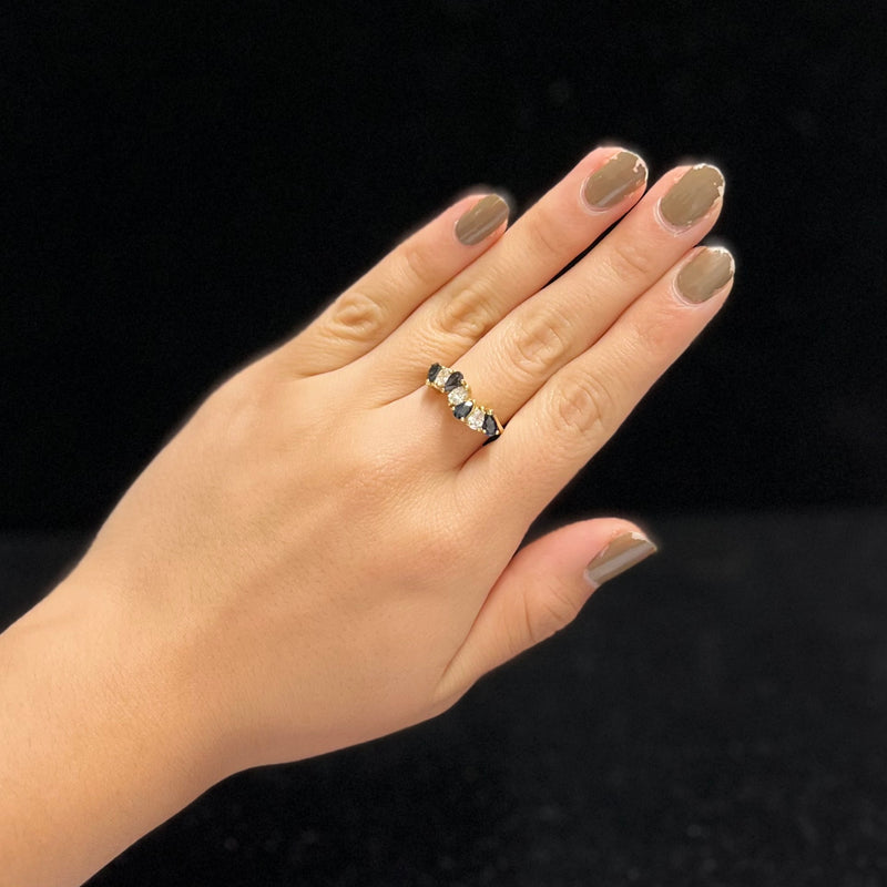 Unique Designer's Solid Yellow Gold with Diamond & Sapphire Ring $10K APR w/CoA} APR57