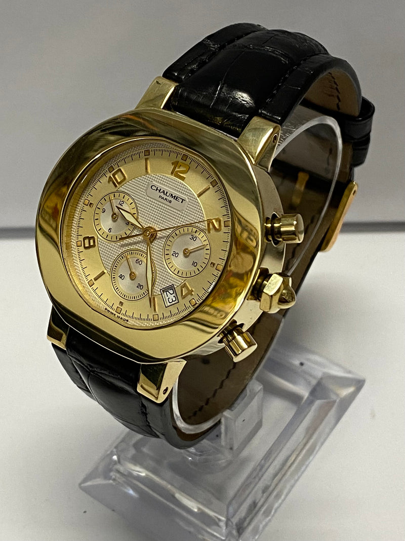 CHAUMET Jumbo Chronograph Date 18K Yellow Gold Men's Watch - $35K APR w/ COA!!!! APR57