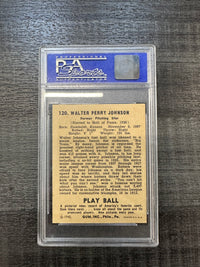 WALTER JOHNSON HOF #120 1940 PSA GRD MINT 6 PLAYBALL SUPER RARE $4K APR wCOA!!!! APR 57