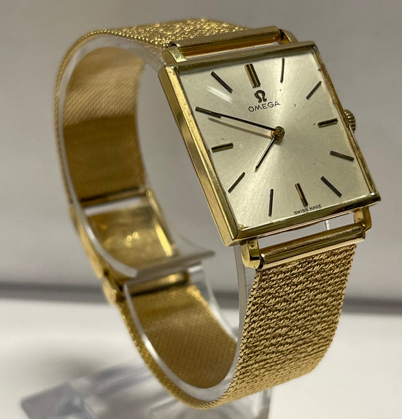 OMEGA Beautiful Design Solid Gold w/Silver Tone Dial Unisex Watch-$20K APR w/COA APR 57