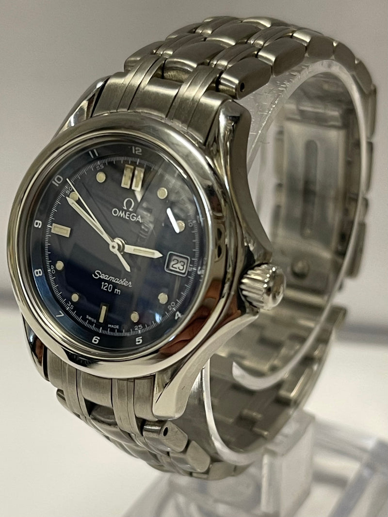 OMEGA Seamaster Date Blue Sapphire Tone Dial Rare Ladies Watch - $6K APR w/ COA! APR 57