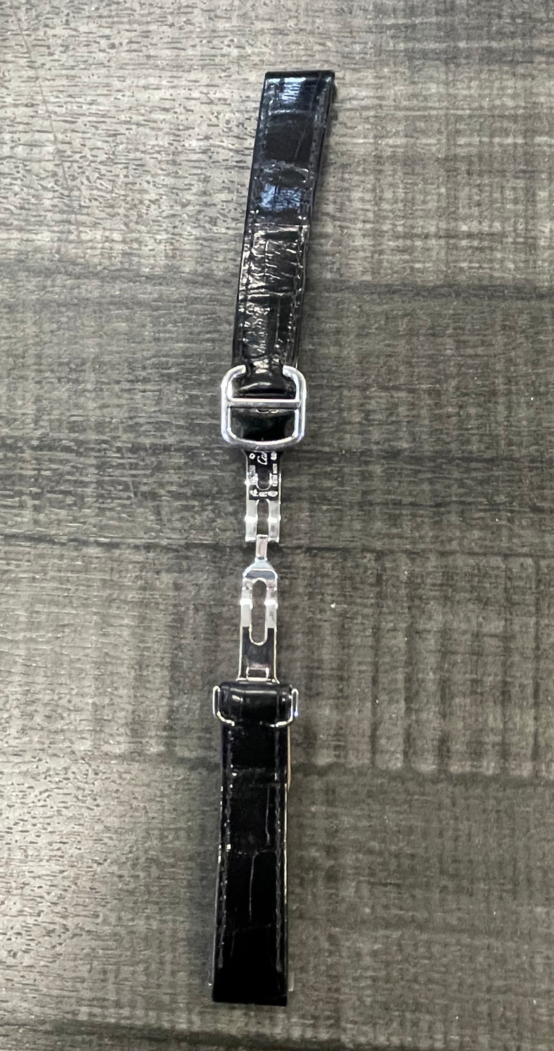 Cartier Roadster Black Padded Leather Watch Strap -$1k VALUE w/ CoA ! APR57