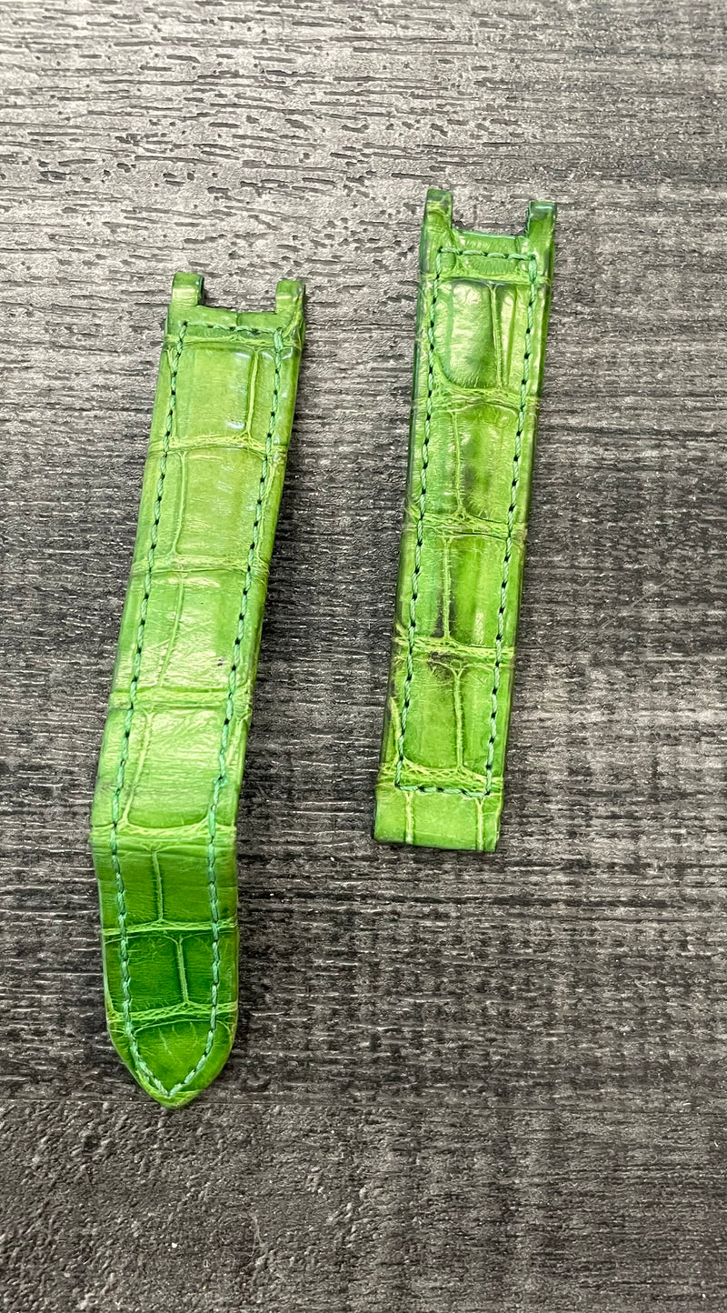 Cartier Pasha Green Padded Stitched Alligator Watch Strap -$800 VALUE w/ CoA ! APR57