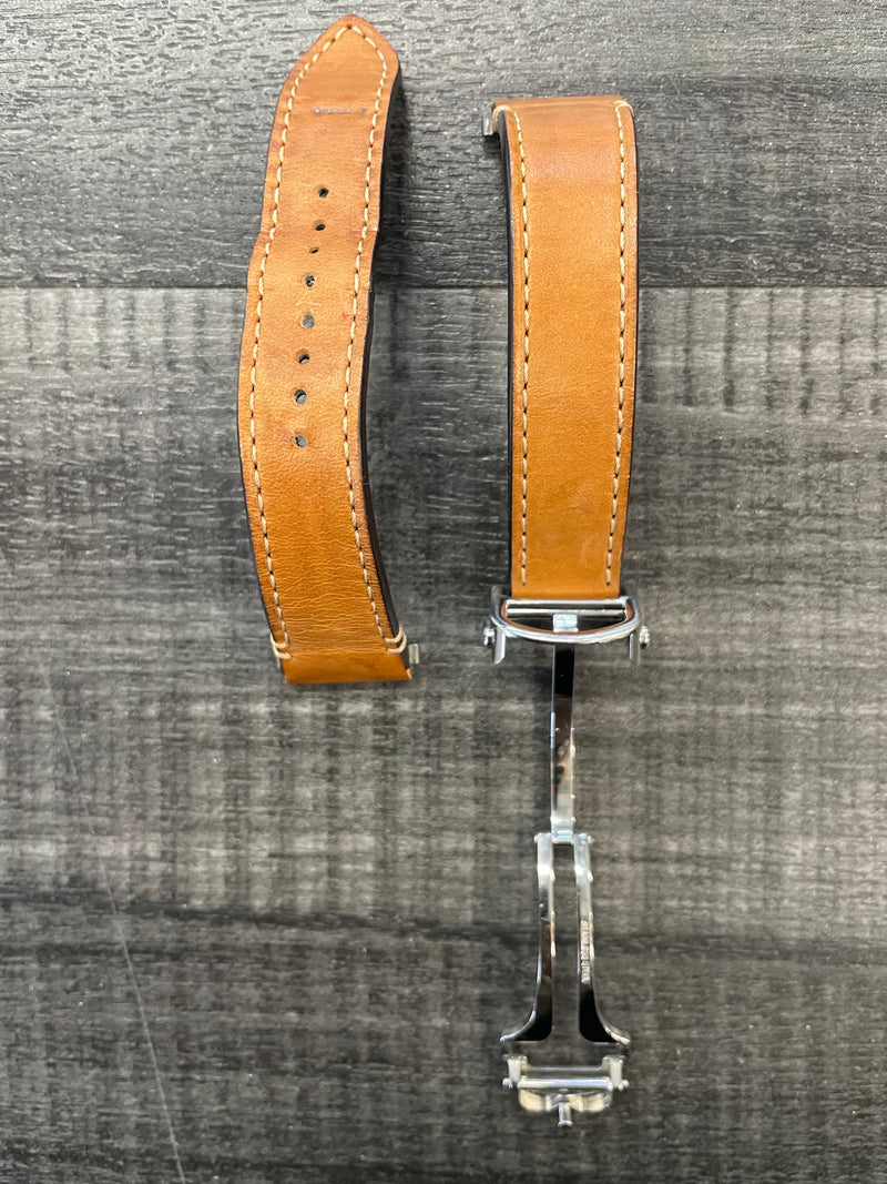 Cartier Tank Must Light Brown Padded Leather Watch Strap -$600.00 Apr w/ CoA! APR57