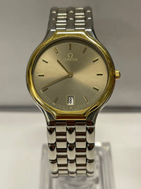 OMEGA Beautiful Two-Tone Date w/Gold Champagne Tone Dial Watch - $7K APR w/ COA! APR57
