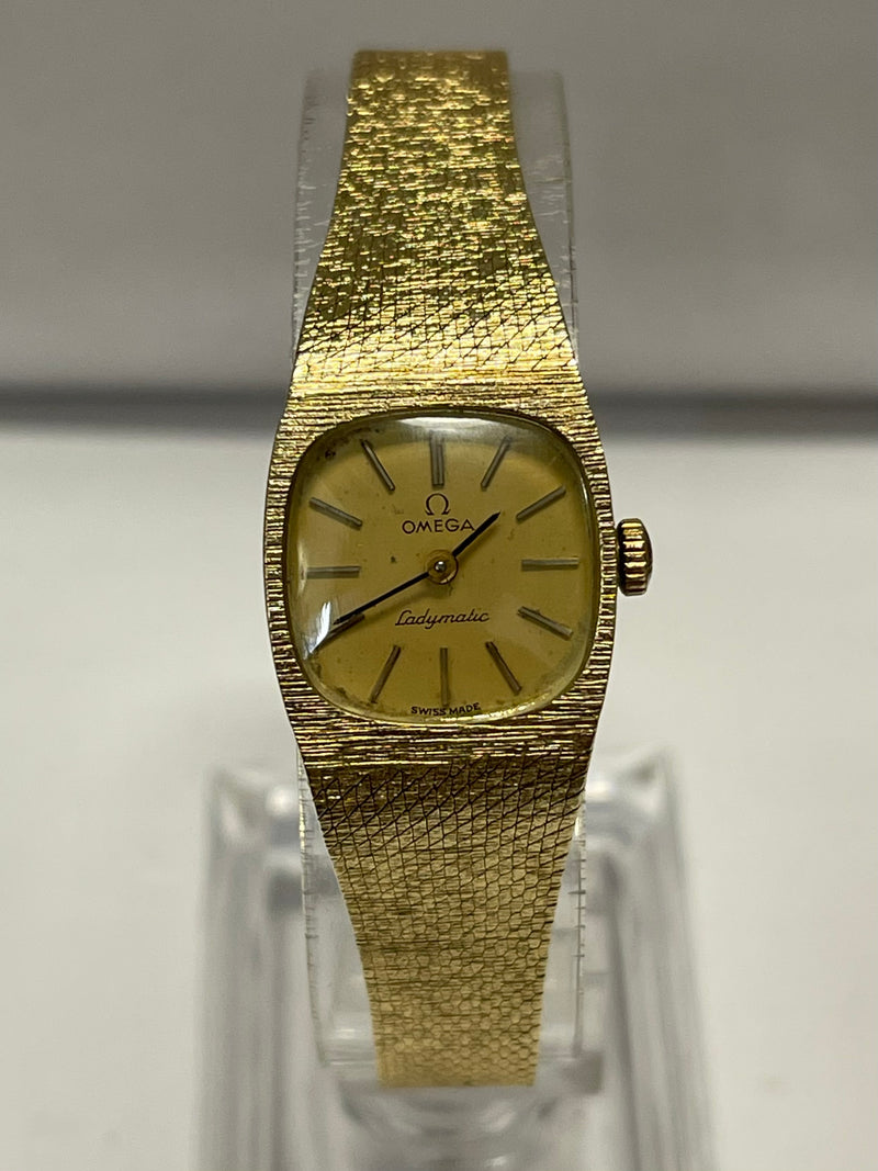OMEGA Ladymatic Beautiful Solid Gold Unique Design Ladies Watch- $13K APR w/COA! APR 57