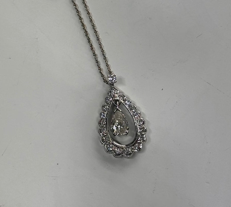 Antique Ladies 1.81 Cts Solid White Gold Pendants & Necklaces - $15 APR w/ CoA! APR57