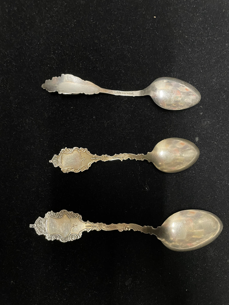 Group of 3 Sterling Silver Collectable Sourvenir Spoons, CA - $1K APR w/ CoA! APR57