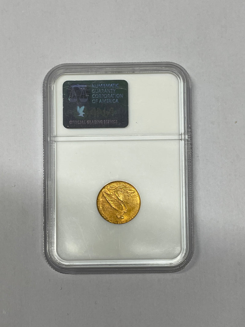 1925 US Indian Gold Quarter Eagle MS62 - $1.5K APR w/ COA APR57