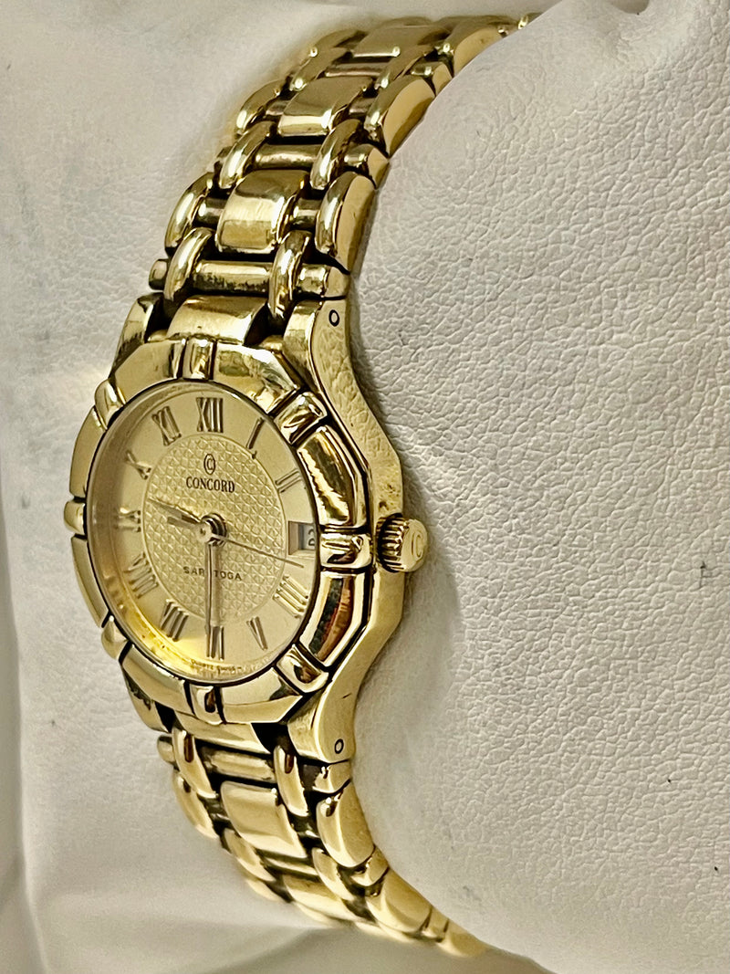 Concord Saratoge 18K YG Ladies Wrist Watch with Date Feature - $20K APR w/ COA!! APR57