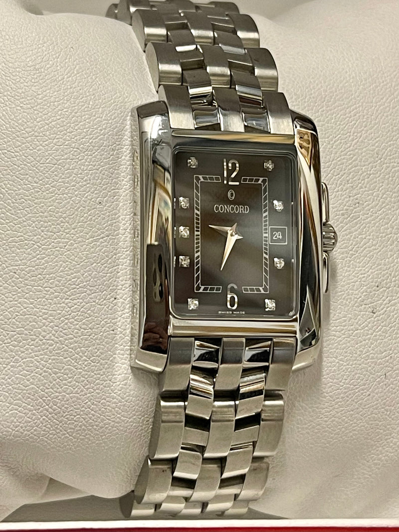 Concord Sportivo Quartz SS Men's Wrist Watch w/ 10 Diam on Dial - $10K APR w/COA APR 57