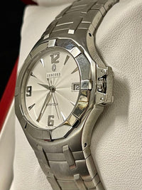 Concord Saratoga Designer Very heavy SS Quartz Men's Wrist Watch - $8K APR w/COA APR57