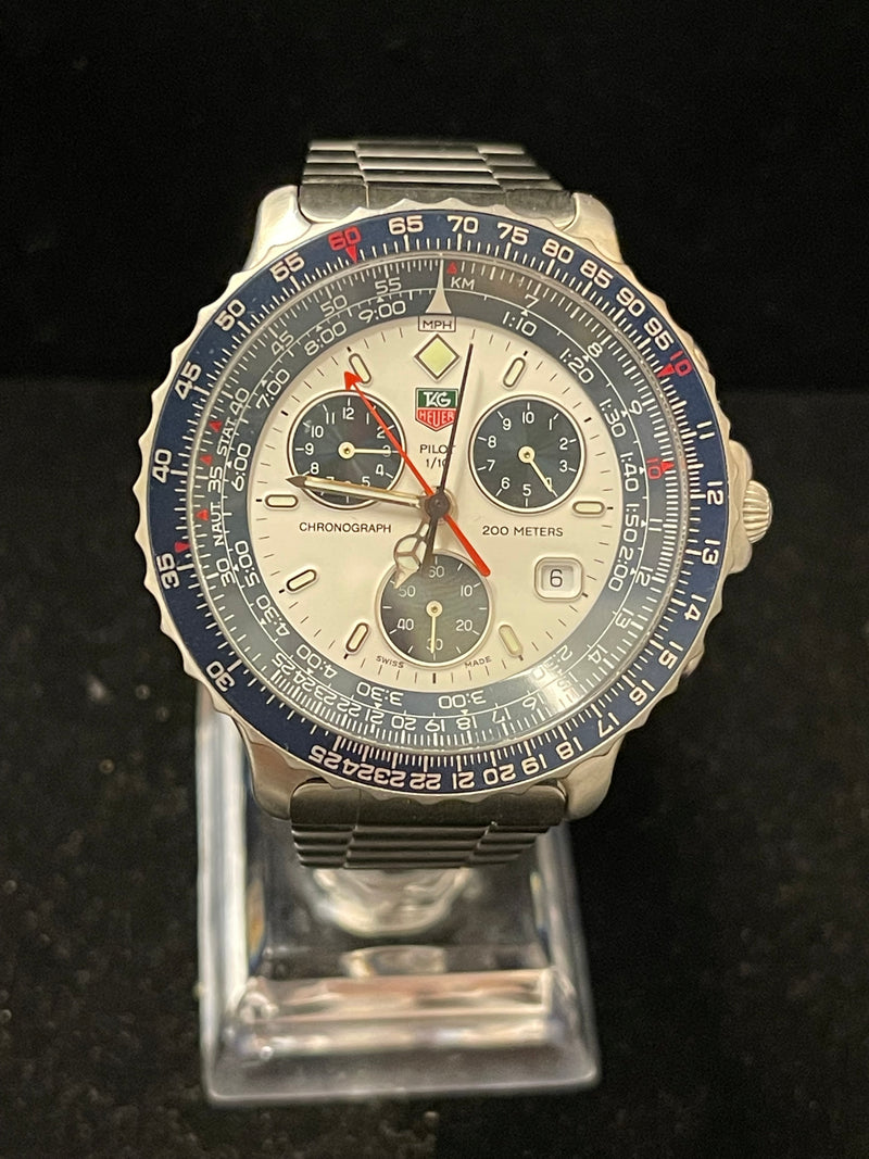 Tag Heuer Pilot Jumbo Chronograph SS Quartz Men's Wrist Watch - $10K APR w/ COA! APR57
