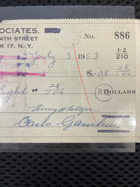 CARLO GAMBINO "CRIME BOSS" SIGNED CHASE BANK CHECK JULY 3, 1957 - $10K APR w CoA APR57