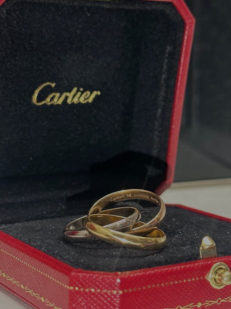 TRINITY CARTIER  18K WHITE, YELLOW AND WHITE GOLD RING - $25 K APPRAISAL VALUE! APR 57