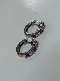 Elegant Ladies Ruby & Diamond White Gold Earrings Pair - $10K APR w/ CoA!!!!!!!! APR57