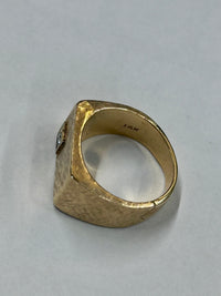 Unisex Diamond Yellow Gold Ring with Florentine Finish - $8K APR w/ CoA!!!!!!!!! APR57