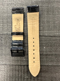 Techno Master Black Shinny Padded Stitched Leather Watch Strap -$600 APr w/ CoA! APR57