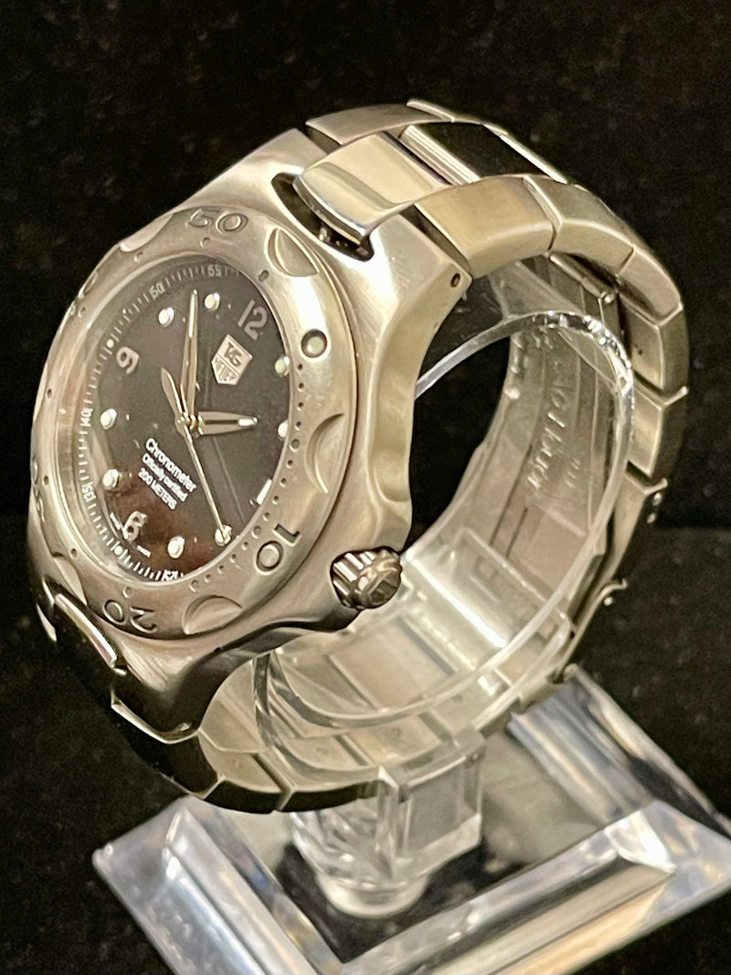 Tag Heuer Chronometer Sports Rare Black Dial SS Men's Wrist Watch- $7K APR w/COA APR 57