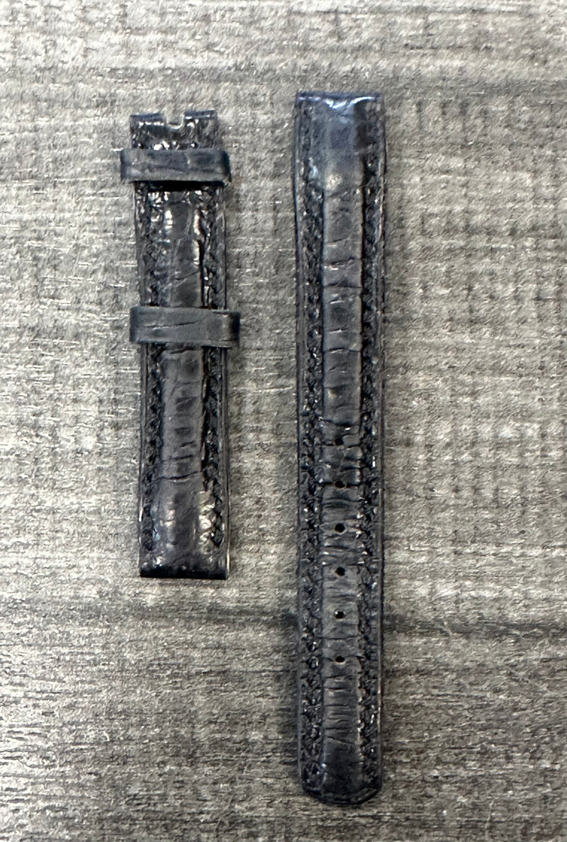 Bvlgari Black Padded Stitched Crocodile Watch Strap -$750 Apr w/ CoA! APR57