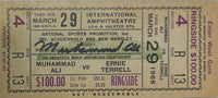 1966 SIGNED BOXING PHANTOM TICKET ALI VS ERNIE TERRELL - NO FIGHT -$6K APR w CoA APR57