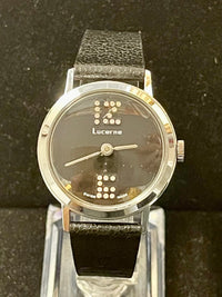 Lucerne Beautiful Black Dial w/ Diamond Style SS Unisex Watch - $2K APR w/ COA!! APR 57