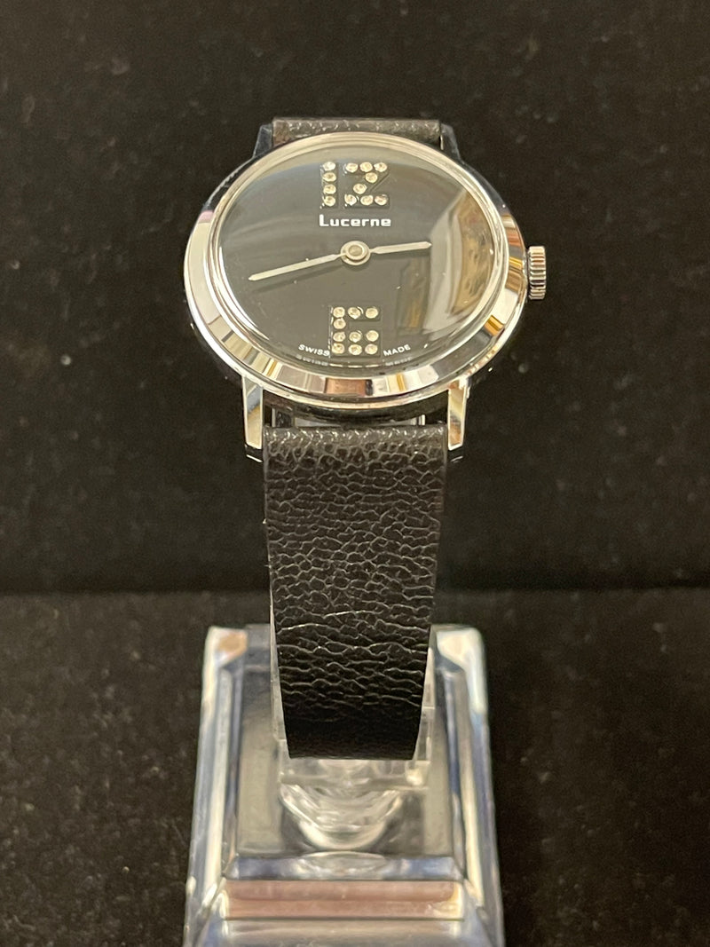 Lucerne Beautiful Black Dial w/ Diamond Style SS Unisex Watch - $2K APR w/ COA!! APR 57