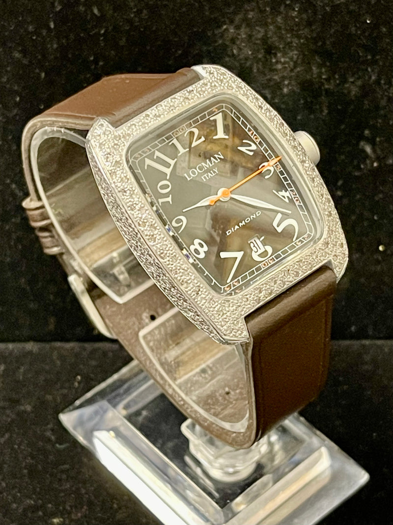 Locman Italy Date Feature Rare Aluminium & Diamonds Men's Watch - $10K APR w/COA APR57