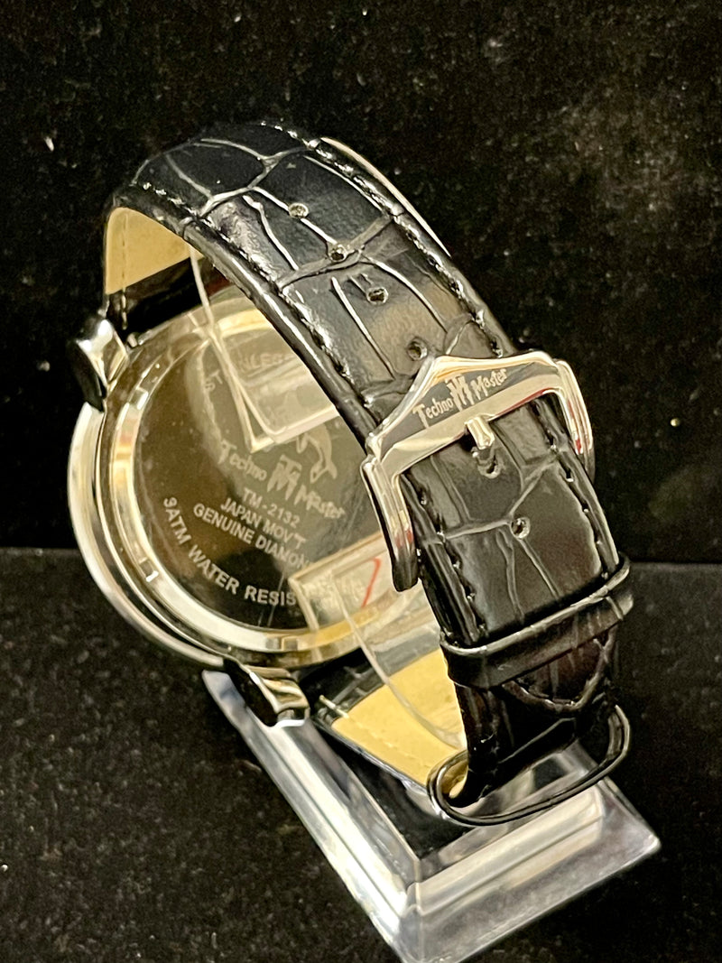 Techno Master Jumbo Chrono Rare Dial w/ Diam SS Men's Wristwatch - $3K APR w/COA APR 57