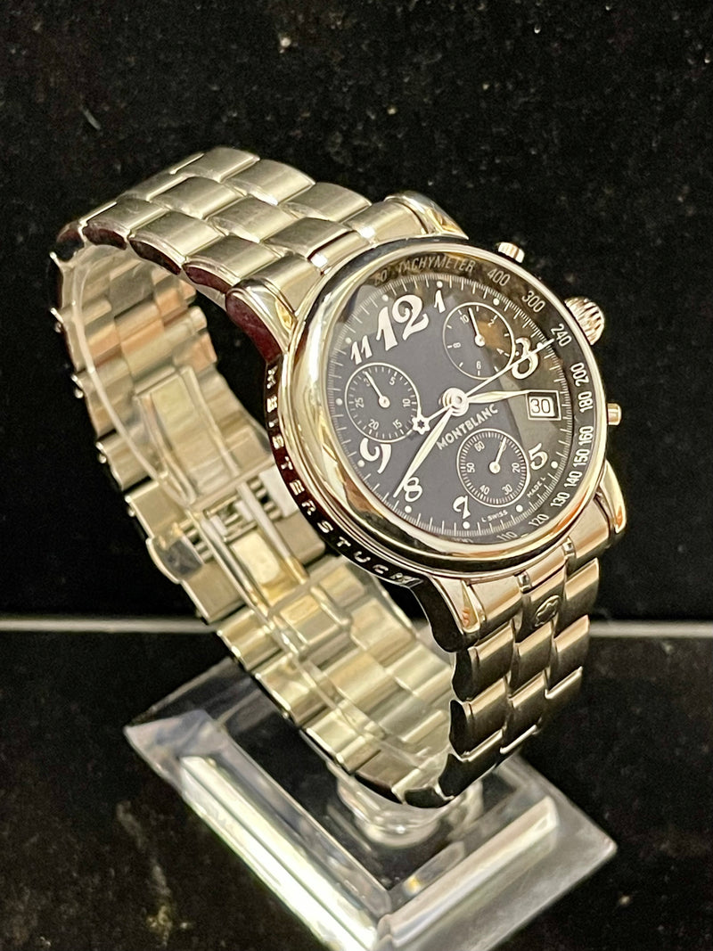 Montblanc Jumbo Chronograph Designer Black Dial SS Men's Watch - $10K APR w/ COA APR 57