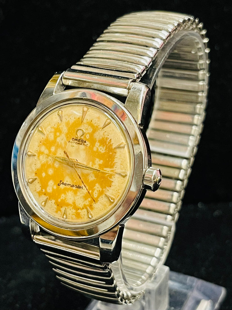 OMEGA SEAMASTER Vintage c. 1950s Watch w/ Aged Tropical Dial - $8K APR Value w/ CoA! APR 57