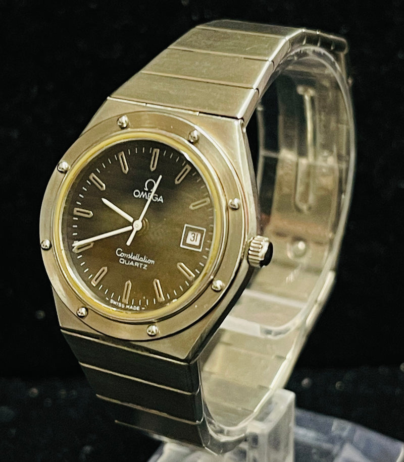 OMEGA CONSTELLATION Quartz-Powered Watch w/ Black Dial - $6.5K APR Value w/ CoA! APR 57