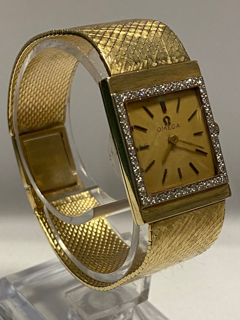 OMEGA Beautiful Solid Gold w/ 40 Diamonds Vintage Ladies Watch- $30K APR w/ COA! APR57