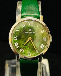 HAMILTON 1960'S VINTAGE GREEN DIAL WOMEN'S STAINLESS STEEL WATCH - $4K APR w/ COA!