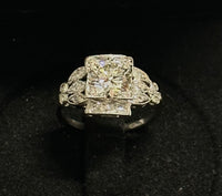 ANTIQUE DESIGN  2.07 CARAT DIAMONDS PLATINUM RING  - $100K APPRAISAL VALUE! APR 57