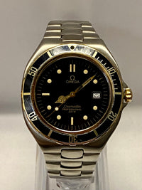 OMEGA Seamaster Date Rotating Gold Bezel Waterproof Men's Watch- $10K APR w/COA! APR 57